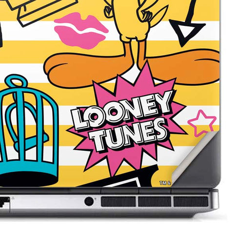 Looney Tunes Tweety and Sylvester Striped Patches Dell Precision Skin