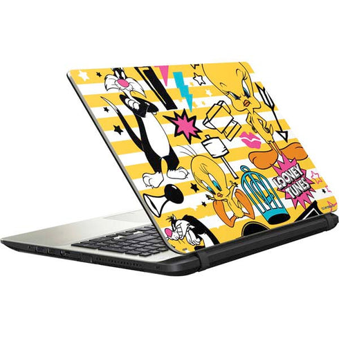 Looney Tunes Tweety and Sylvester Striped Patches Satellite L50-B / S50-B Skin