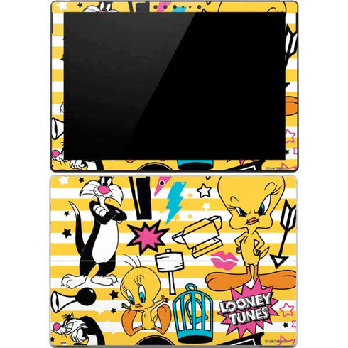 Looney Tunes Tweety and Sylvester Striped Patches Surface Pro 4 Skin