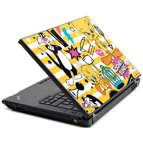 Looney Tunes Tweety and Sylvester Striped Patches T440s Skin