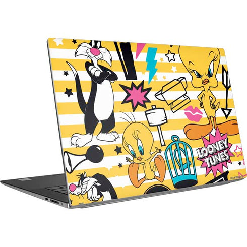Looney Tunes Tweety and Sylvester Striped Patches Dell XPS Skin
