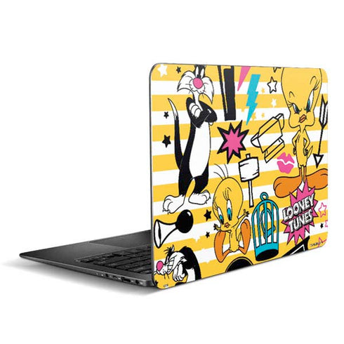 Looney Tunes Tweety and Sylvester Striped Patches Zenbook UX305FA 13.3in Skin