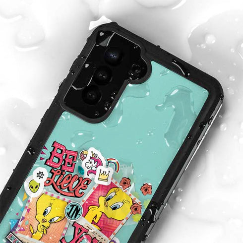 Looney Tunes Tweety Bird Believe In Yourself Galaxy S24 Plus Waterproof Case