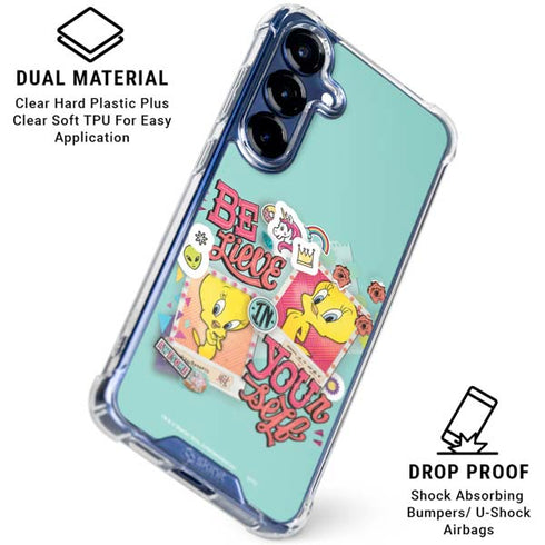 Looney Tunes Tweety Bird Believe In Yourself Galaxy S25 Clear Case
