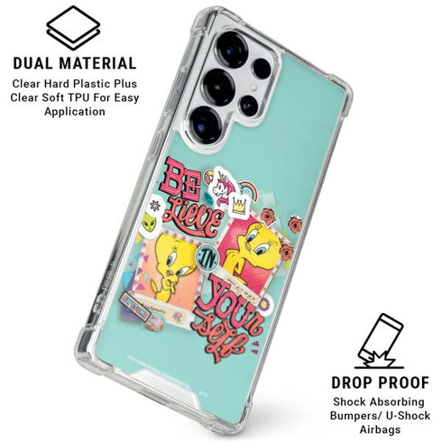 Looney Tunes Tweety Bird Believe In Yourself Galaxy S25 Ultra Clear Case