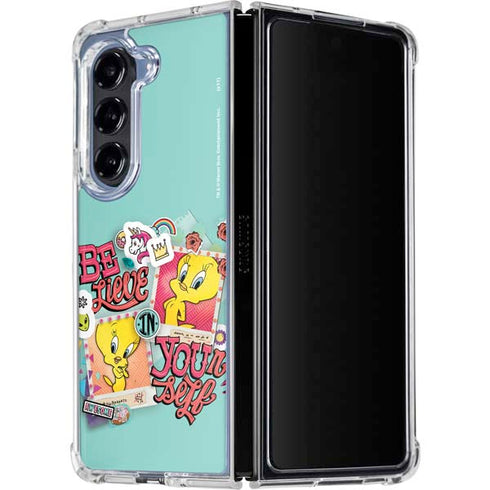 Looney Tunes Tweety Bird Believe In Yourself Galaxy Z Fold5 5G Clear Case
