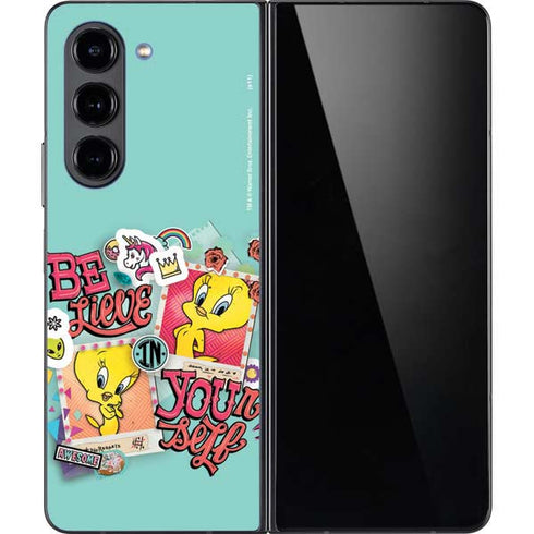 Looney Tunes Tweety Bird Believe In Yourself Galaxy Z Fold5 5G Skin