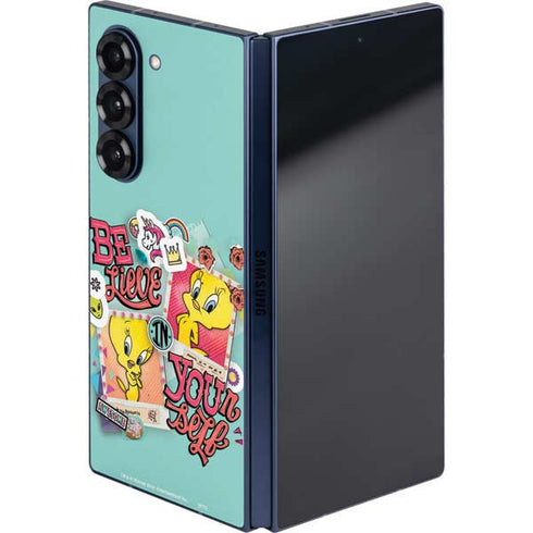 Looney Tunes Tweety Bird Believe In Yourself Galaxy Z Fold6 Skin