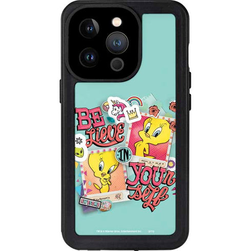 Looney Tunes Tweety Bird Believe In Yourself iPhone 15 Pro Waterproof Case