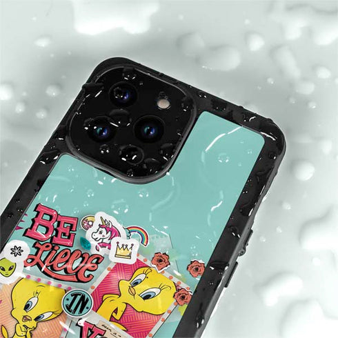 Looney Tunes Tweety Bird Believe In Yourself iPhone 15 Pro Waterproof Case