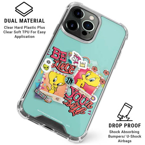 Looney Tunes Tweety Bird Believe In Yourself iPhone 16 Pro Max Clear Case