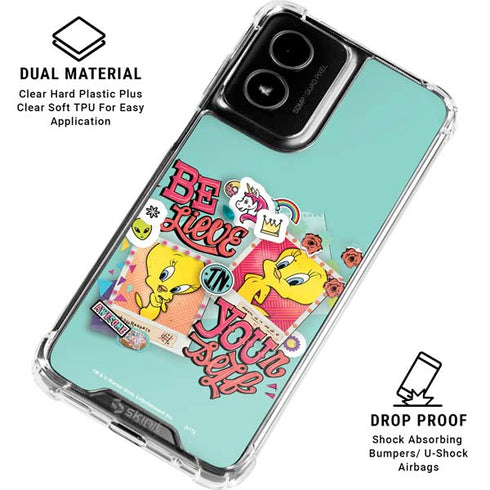 Looney Tunes Tweety Bird Believe In Yourself Moto G Power 5G (2024) Clear Case