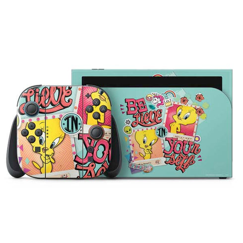 Looney Tunes Tweety Bird Believe In Yourself Nintendo Switch 2 (2025) with Joy-Con Skin