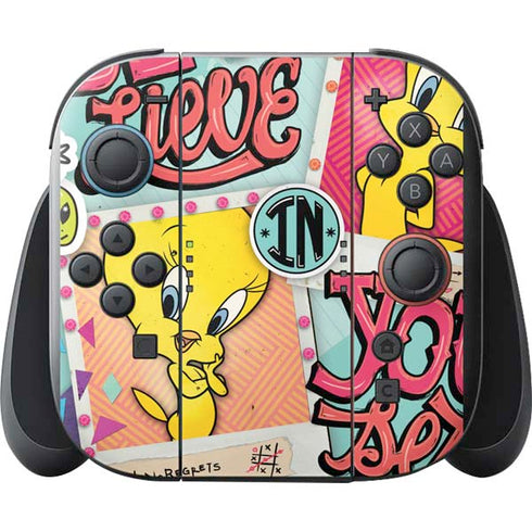 Looney Tunes Tweety Bird Believe In Yourself Nintendo Switch 2 (2025) with Joy-Con Skin
