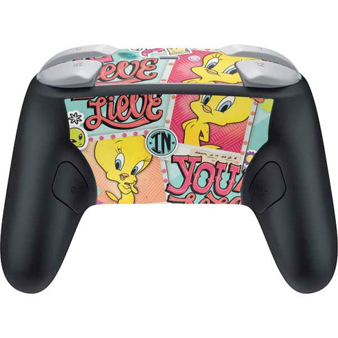 Looney Tunes Tweety Bird Believe In Yourself Nintendo Switch 2 (2025) Pro Controller Skin