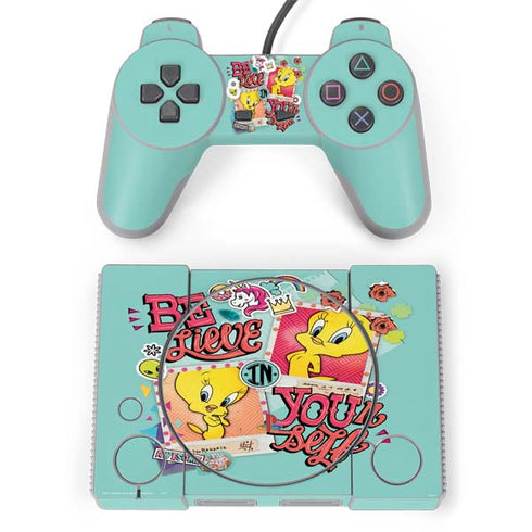 Looney Tunes Tweety Bird Believe In Yourself PlayStation Classic Bundle Skin
