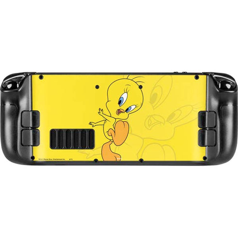 Looney Tunes Tweety Bird Double Steam Deck Handheld Gaming Computer OLED Skin