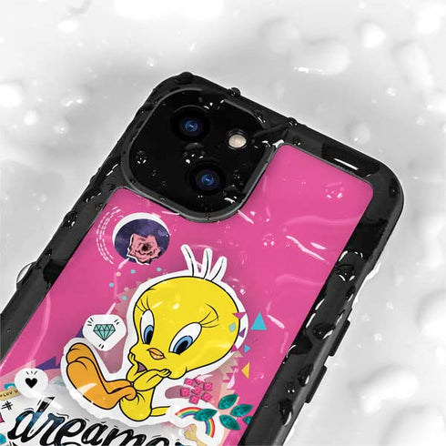 Looney Tunes Tweety Bird Dreamer iPhone 15 Plus Waterproof Case