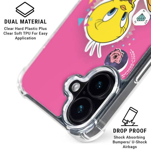 Looney Tunes Tweety Bird Dreamer iPhone 16 Plus Clear Case
