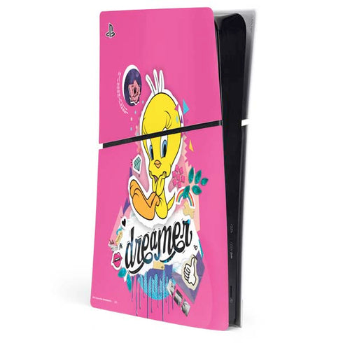 Looney Tunes Tweety Bird Dreamer PS5 Slim Digital Edition Console Skin