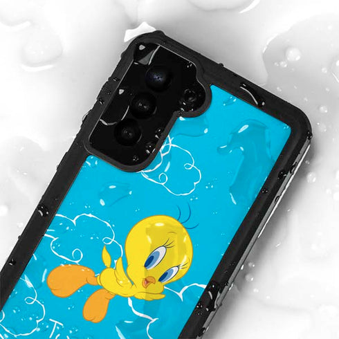 Looney Tunes Tweety Bird Flying Galaxy S24 Plus Waterproof Case
