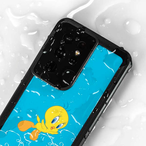Looney Tunes Tweety Bird Flying Galaxy S24 Ultra Waterproof Case