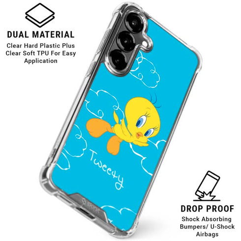 Looney Tunes Tweety Bird Flying Galaxy S26 Clear Case