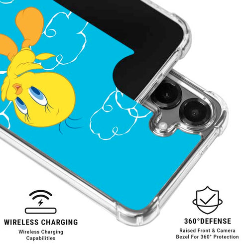 Looney Tunes Tweety Bird Flying Galaxy S26 Plus Clear Case