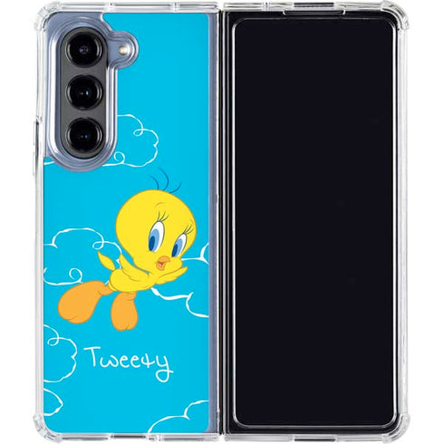 Looney Tunes Tweety Bird Flying Galaxy Z Fold5 5G Clear Case