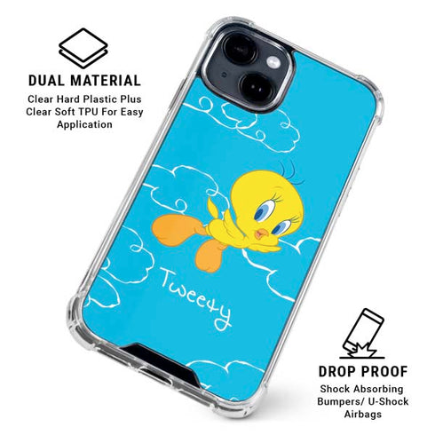 Looney Tunes Tweety Bird Flying iPhone 15 Clear Case