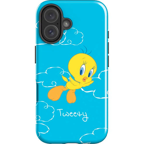Looney Tunes Tweety Bird Flying iPhone 16 Plus Impact Case