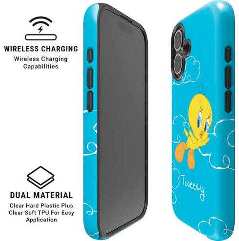 Looney Tunes Tweety Bird Flying iPhone 16 Plus Magsafe Impact Case