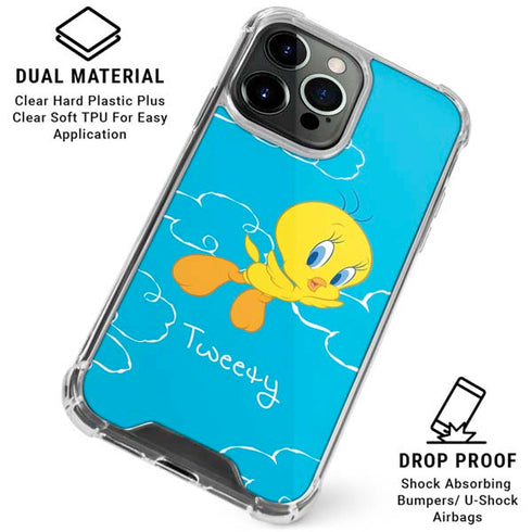Looney Tunes Tweety Bird Flying iPhone 16 Pro Clear Case