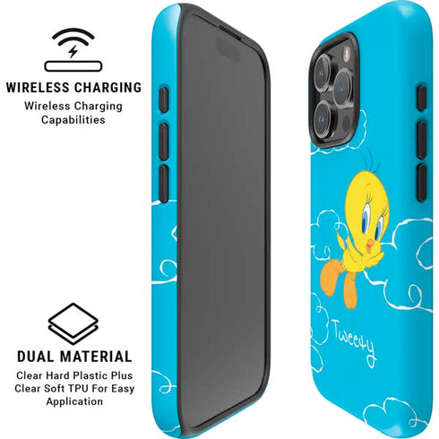 Looney Tunes Tweety Bird Flying iPhone 16 Pro Max Magsafe Impact Case