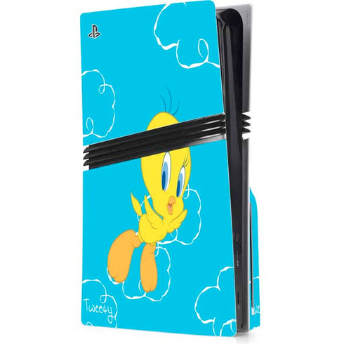 Looney Tunes Tweety Bird Flying PS5 Pro Disk Console Skin