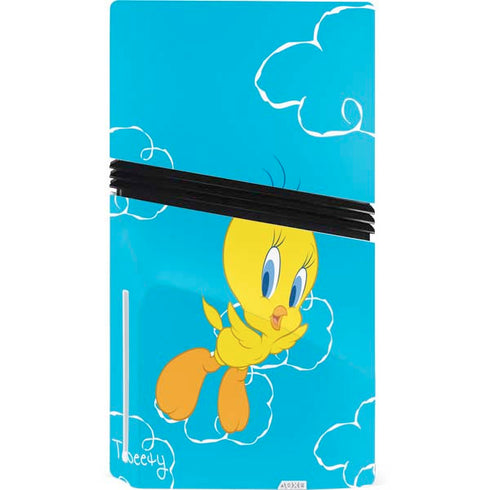 Looney Tunes Tweety Bird Flying PS5 Pro Disk Console Skin