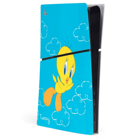 Looney Tunes Tweety Bird Flying PS5 Slim Digital Edition Console Skin