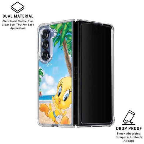 Looney Tunes Tweety Bird Ipod Galaxy Z Fold7 Clear Case
