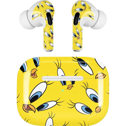 Looney Tunes Tweety Bird Super Sized Pattern AirPods Skins