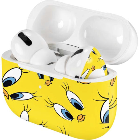 Looney Tunes Tweety Bird Super Sized Pattern AirPods Skins