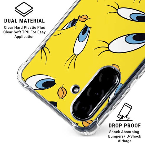 Looney Tunes Tweety Bird Super Sized Pattern Galaxy A36 5G Clear Case