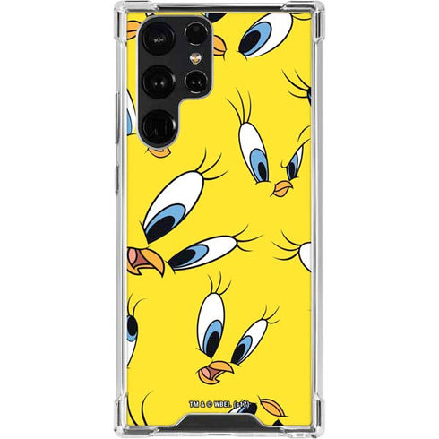 Looney Tunes Tweety Bird Super Sized Pattern Galaxy S23 Ultra Clear Case