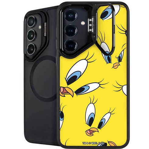 Looney Tunes Tweety Bird Super Sized Pattern Galaxy S25 Plus Kickstand Case