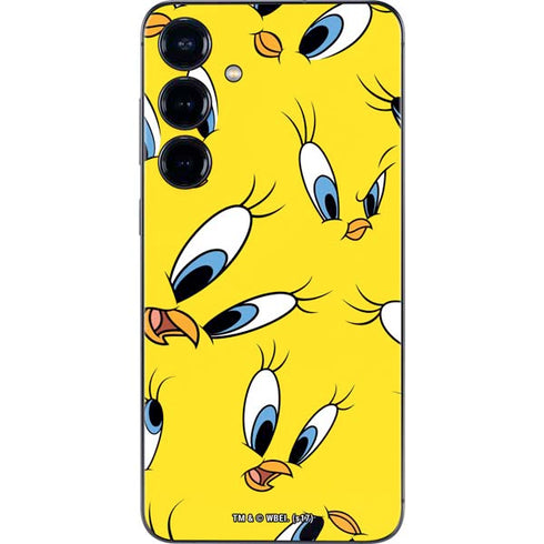 Looney Tunes Tweety Bird Super Sized Pattern Galaxy S24 Plus Skin