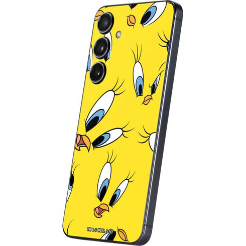 Looney Tunes Tweety Bird Super Sized Pattern Galaxy S25 Skin
