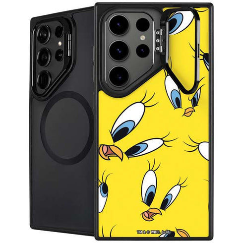 Looney Tunes Tweety Bird Super Sized Pattern Galaxy S25 Ultra Kickstand Case