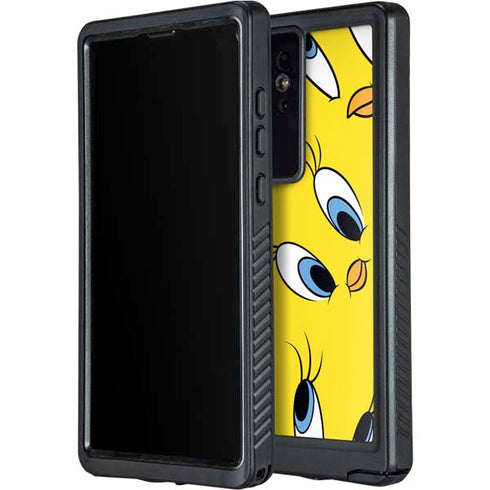 Looney Tunes Tweety Bird Super Sized Pattern Galaxy S24 Ultra Waterproof Case