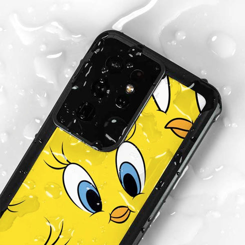 Looney Tunes Tweety Bird Super Sized Pattern Galaxy S24 Ultra Waterproof Case