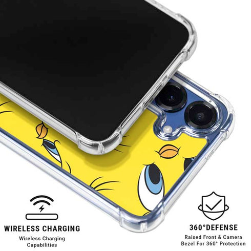 Looney Tunes Tweety Bird Super Sized Pattern Galaxy S25 Clear Case