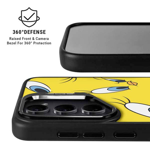 Looney Tunes Tweety Bird Super Sized Pattern Galaxy S26 Kickstand Case
